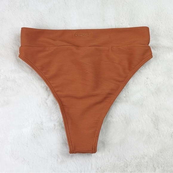 NWT Billabong Tanlines Rise Ribbed High-Waisted Bikini Bottoms in Toffee - Picture 6 of 7